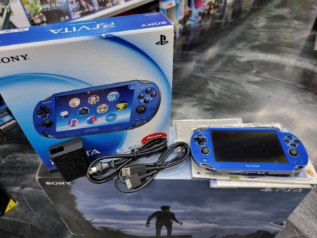 Konsola Sony PlayStation Vita Fat Sapphire Blue Niebieska, Model PCH-1100 z ekranem OLED, Używana